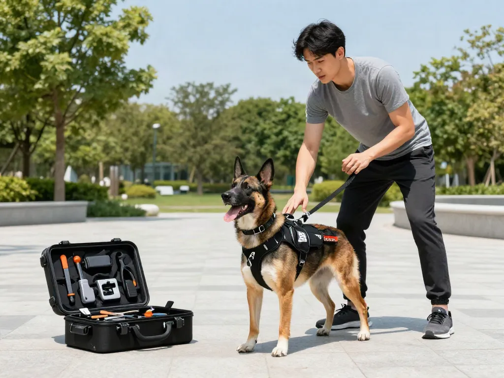 Training scene with ROKOK88 K9 gear for effective dog training